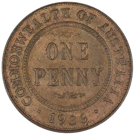 Australia 1936 Penny, Uncir... image