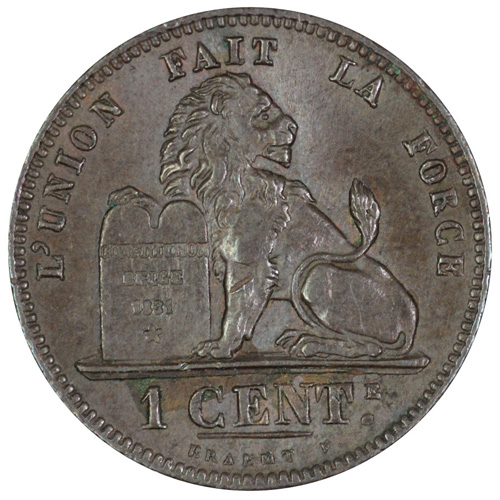 Belgium 1874 Cent, Choice U... image