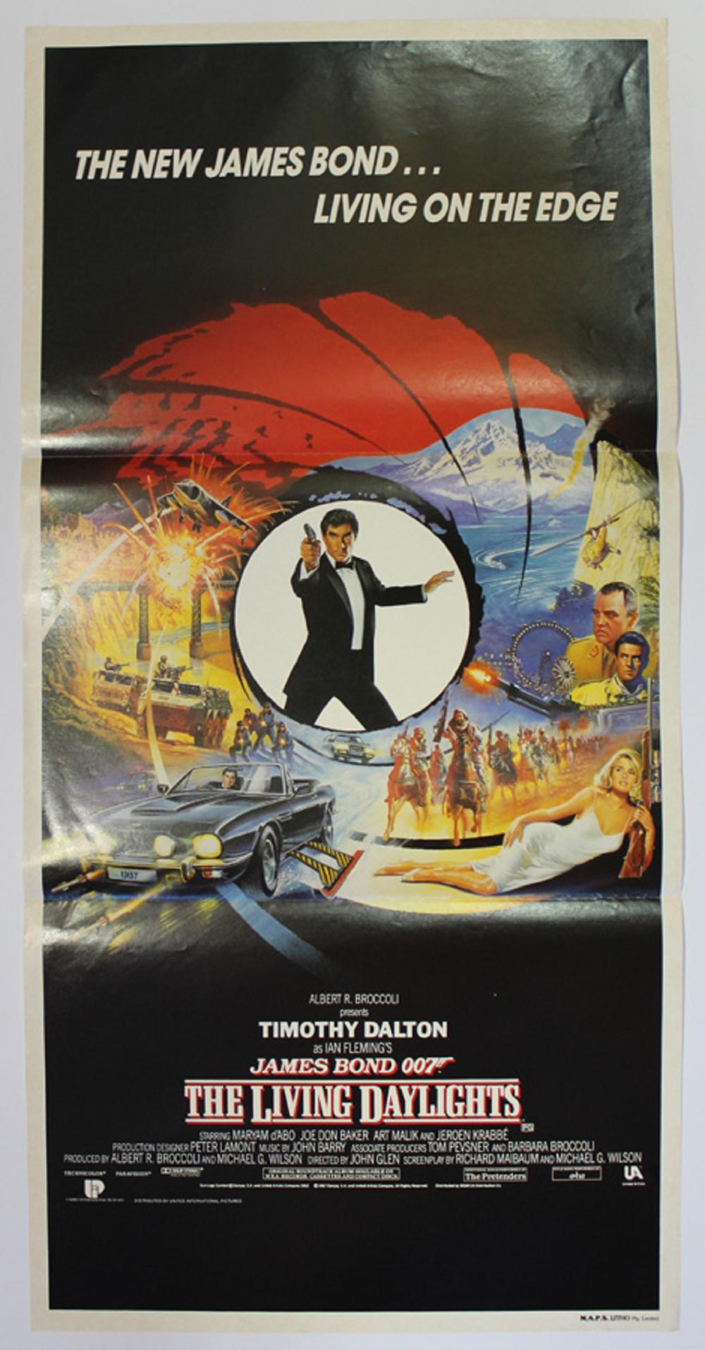 'The Living Daylights' Original 'Australian' Theatre Foyer Poster