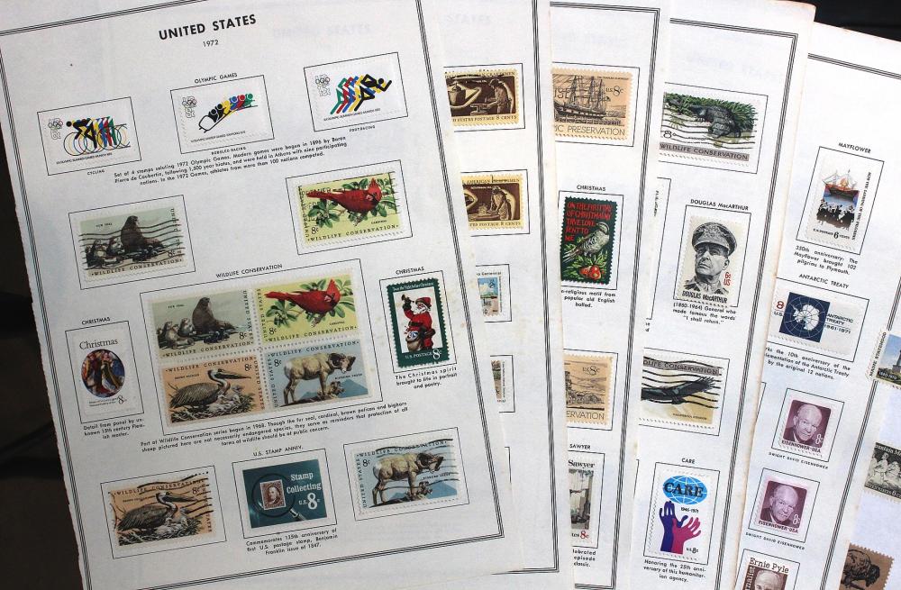 U.S.A. Selection of Stamps issued between 1970 - 1974, mostly Mint, some used & a few with rust evident (214 stamps)