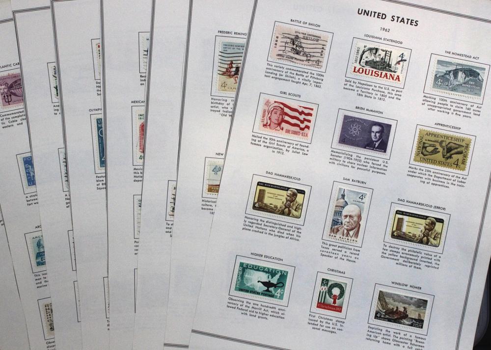 U.S.A. Selection of Stamps issued between 1958 - 1962, mostly Mint but some used & a few with rust evident (100 stamps)