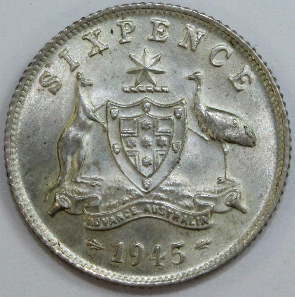 Australia. 1945 Sixpence, n... image