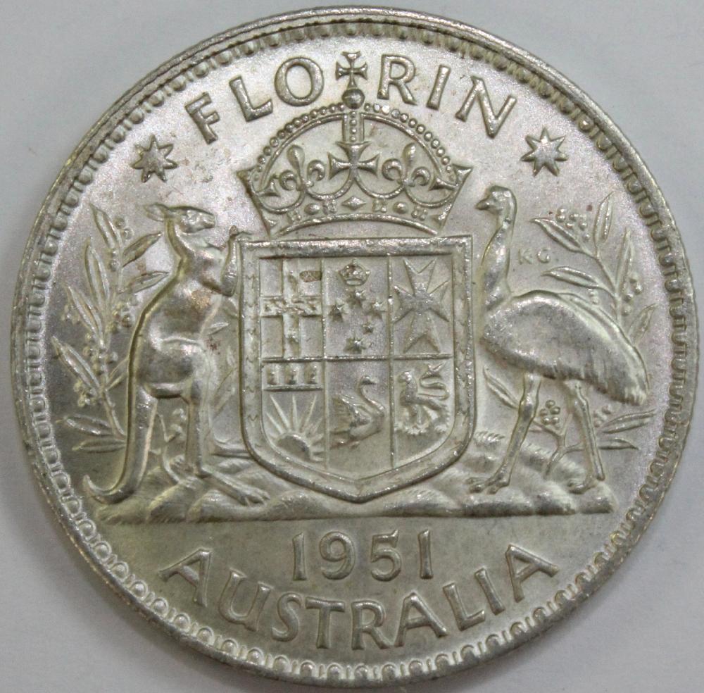 Australia. 1951 Florin, Unc... image