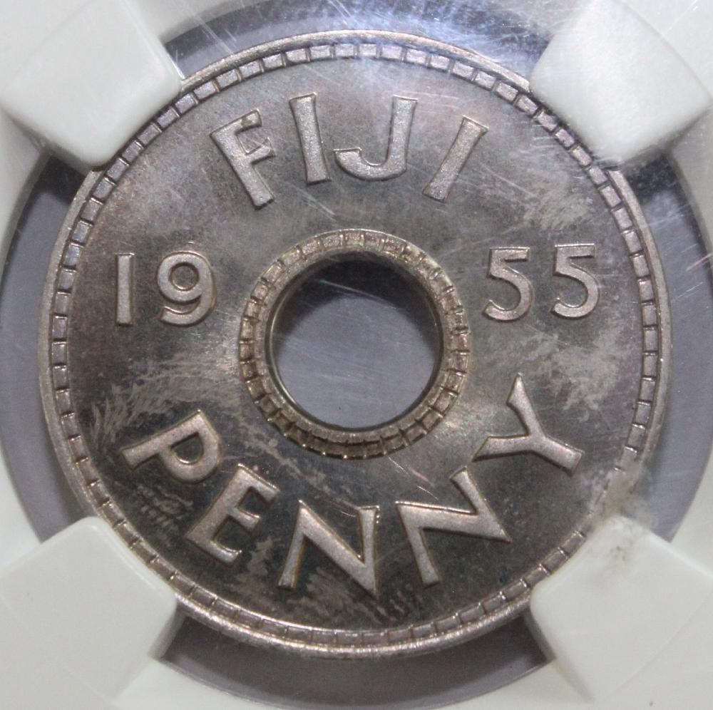 Fiji. 1955 Proof Penny, NGC... image