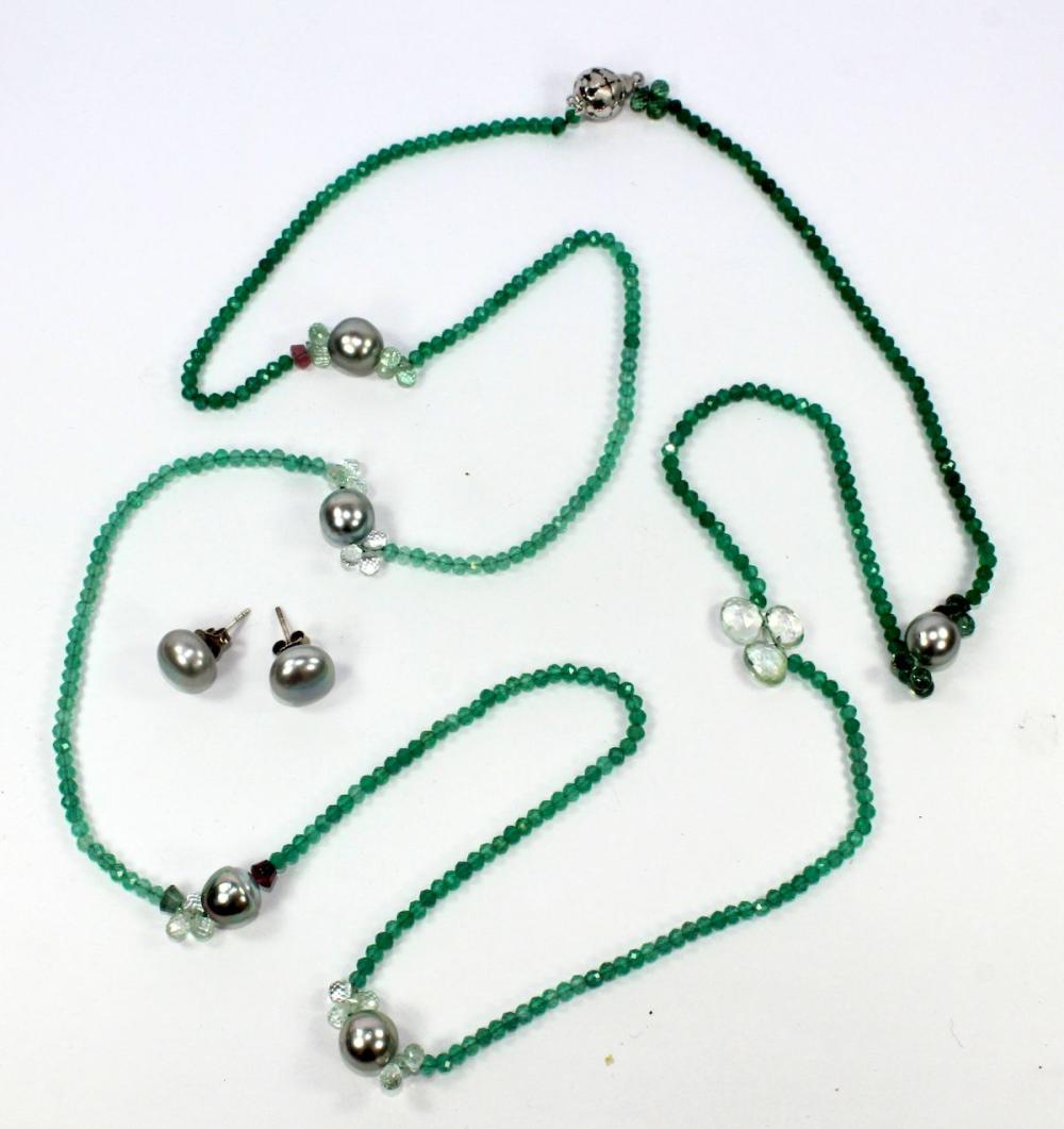 Emerald & Tahitian Pearl Ne... image