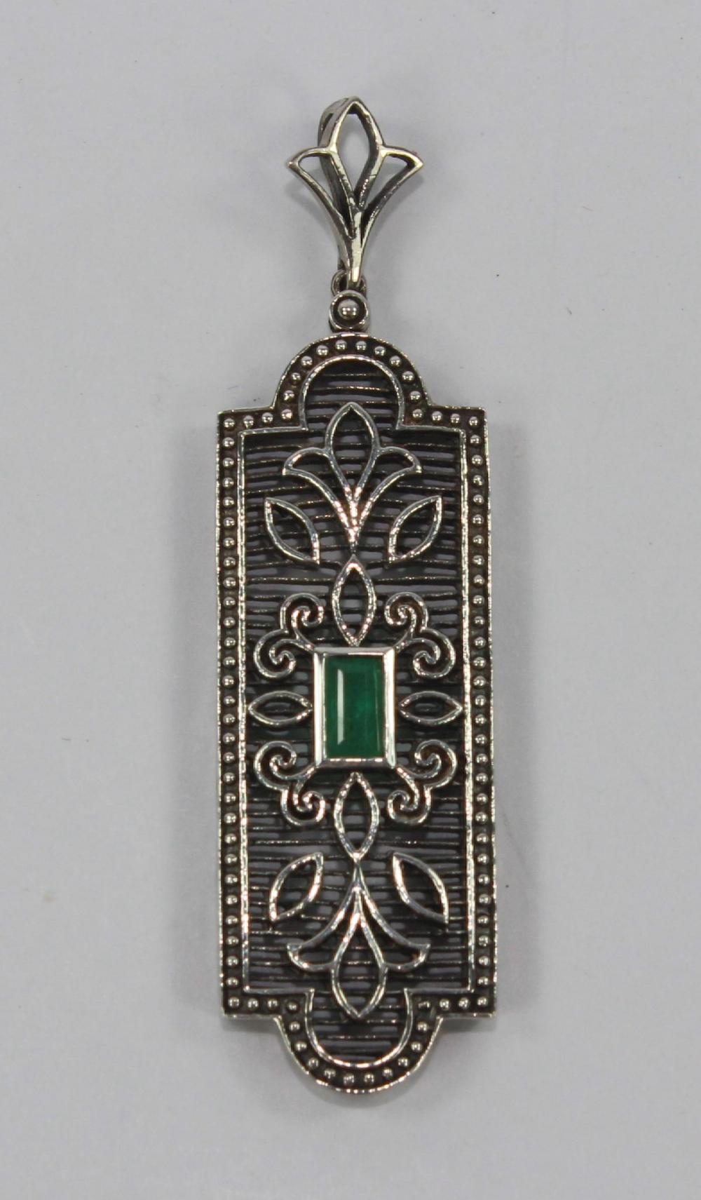 Emerald Pendant in Sterling... image