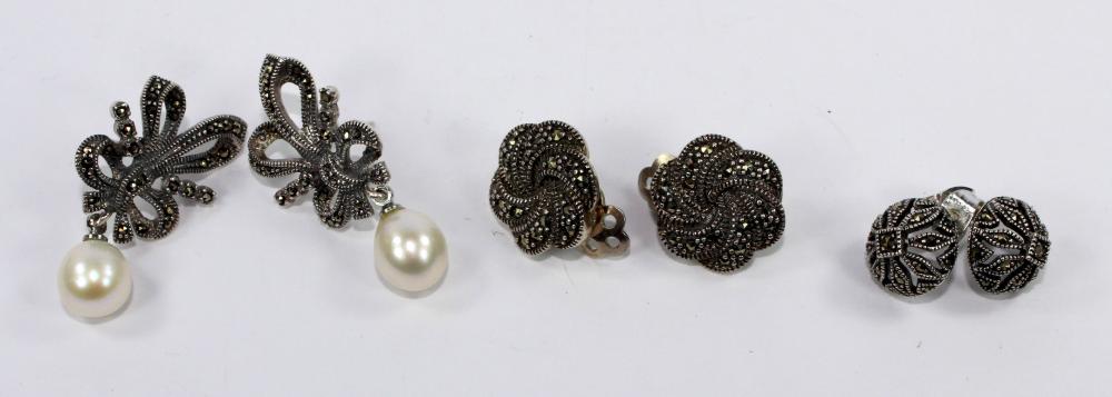 Three sets of Marcasite Ear... image