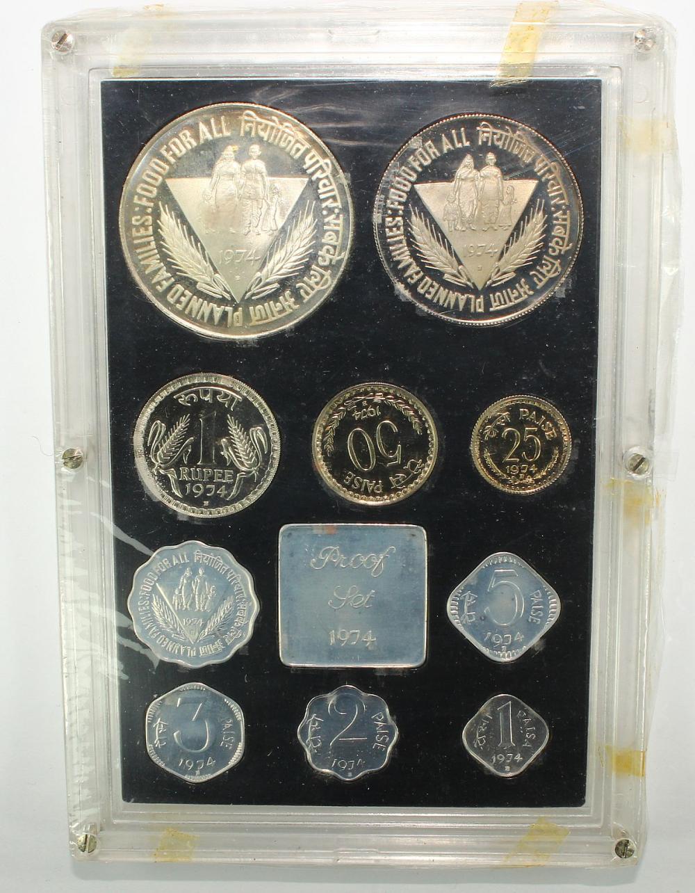 India 1974 B Proof Set, FDC... image