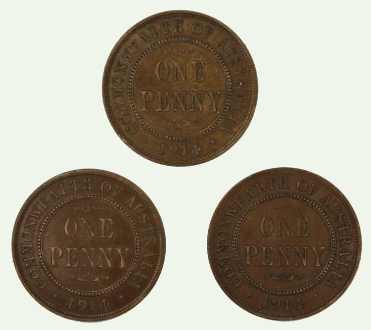 Australia 1914 Penny (3 coins) image