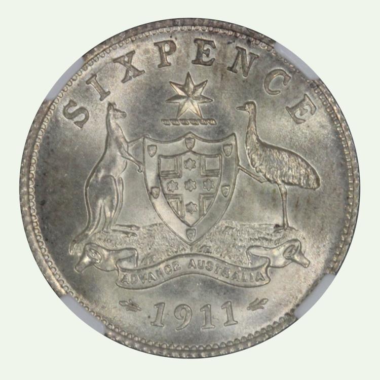 Australia 1911 Sixpence image