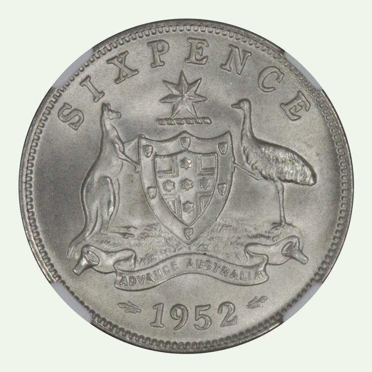 Australia 1952 Sixpence image