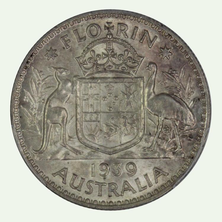 Australia 1939 Florin - Key... image