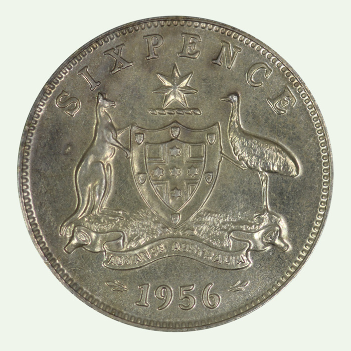 Australia 1956 Proof Sixpence image