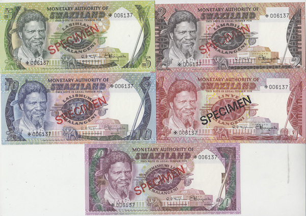 Swaziland (1974) 1, 2, 5, 1... image