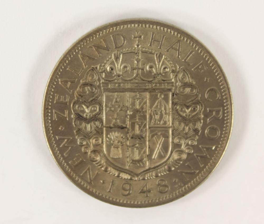 New Zealand 1948 Cu-Ni Half... image