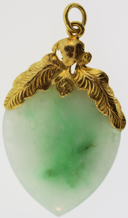 Jade Pendant topped in 22ct... image