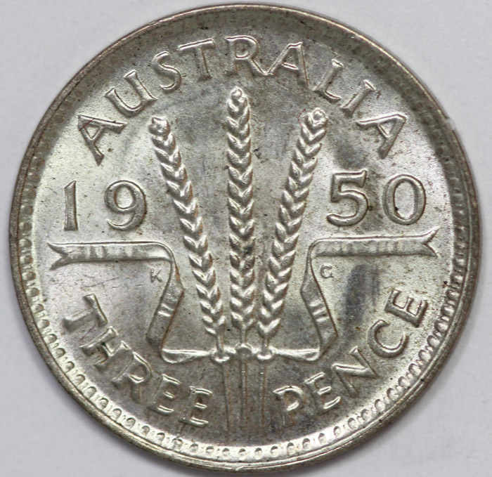 Australia 1950 Threepence, ... image