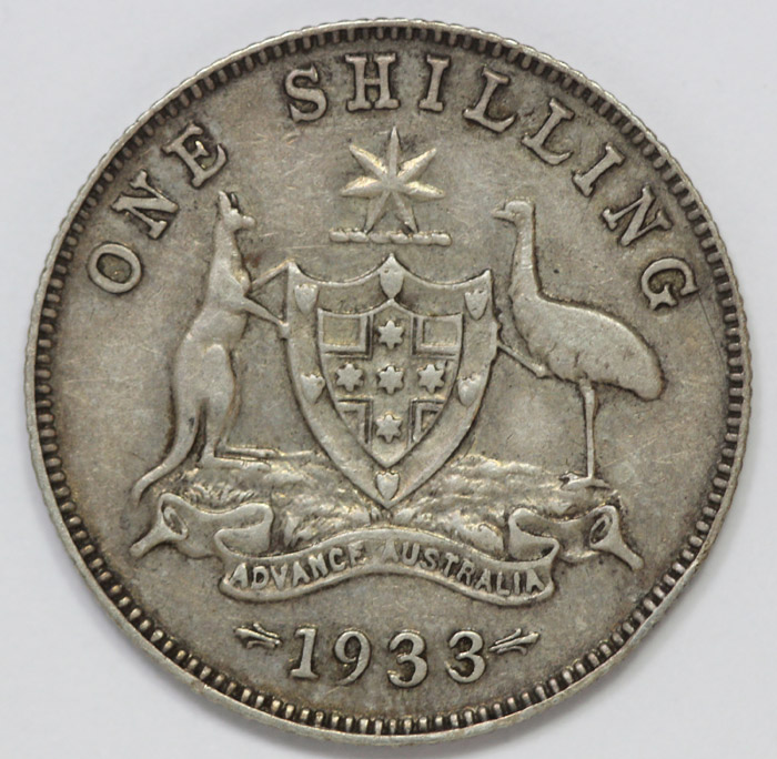 Australia 1933 Shilling, Fine image