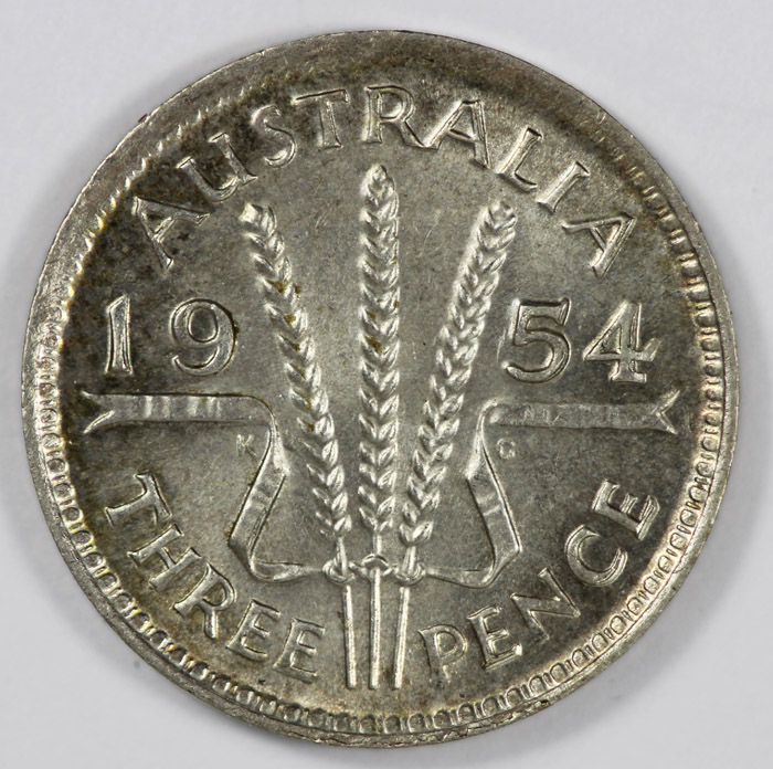 Australia 1954 Threepence, ... image