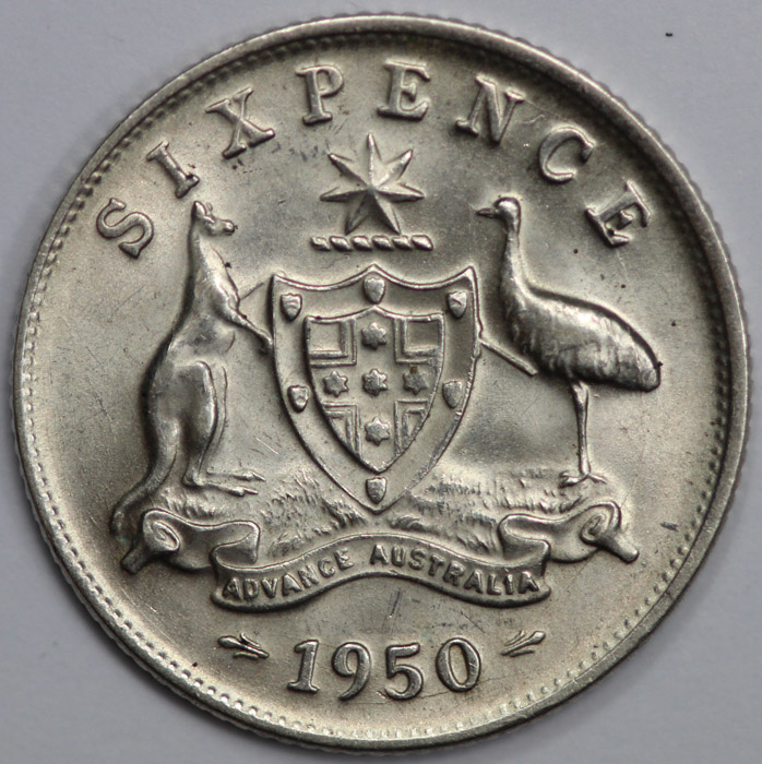 Australia 1950 Sixpence, Ch... image