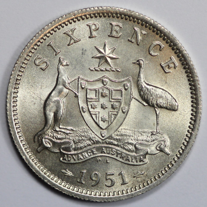 Australia 1951 'PL' Sixpenc... image