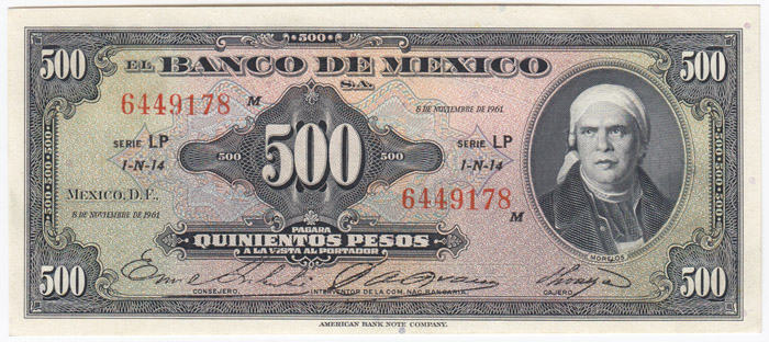 Mexico '8.11.1961' 500 Peso... image