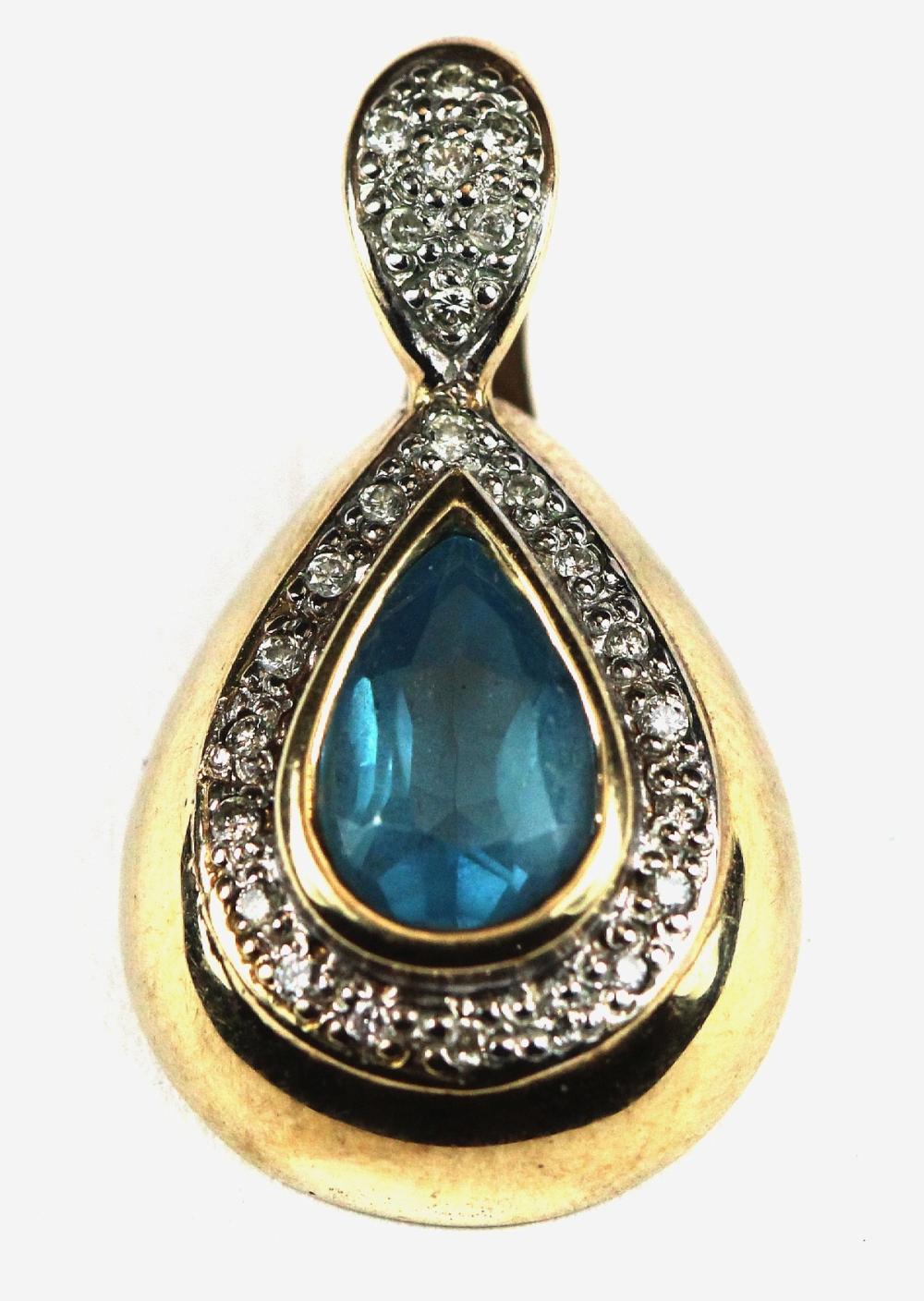 Topaz & Diamond Tear Drop P... image