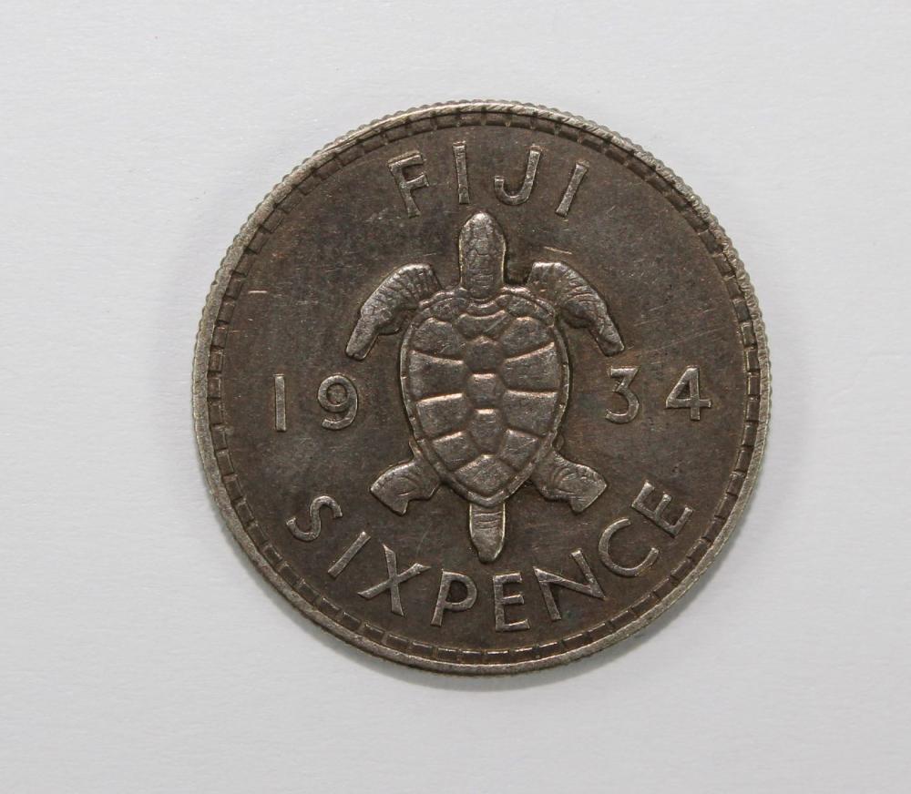 Fiji 1934 Silver (500) Sixp... image