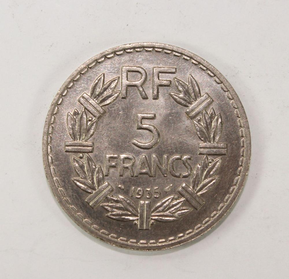 France 1935 Nickel 5 Francs... image