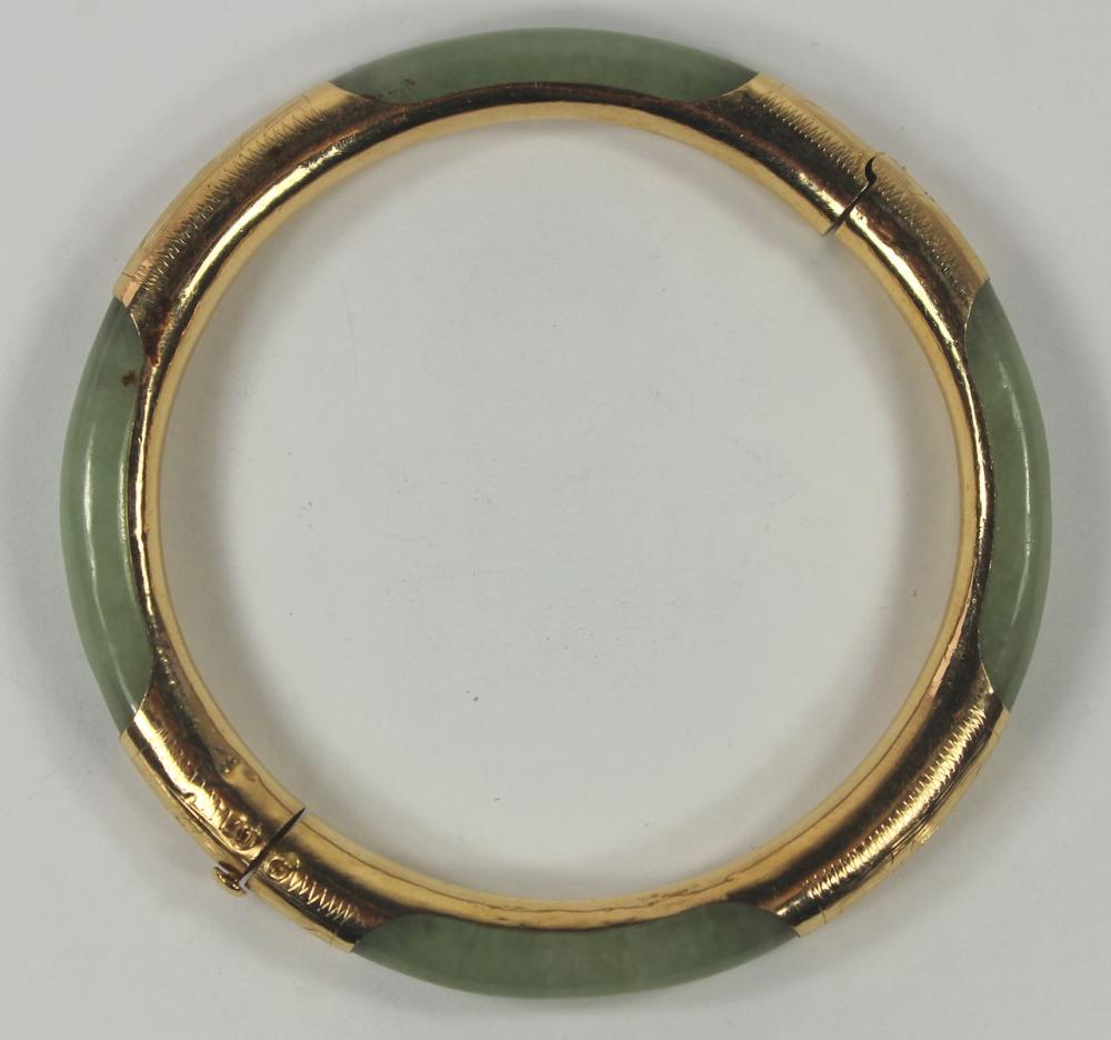 Antique Green Jade Bangle w... image