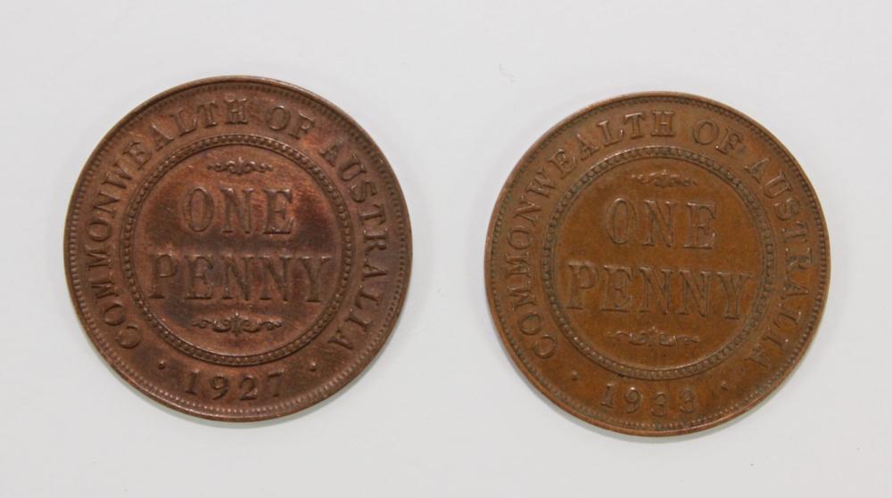 Australia 1927 & 1933 Penny... image