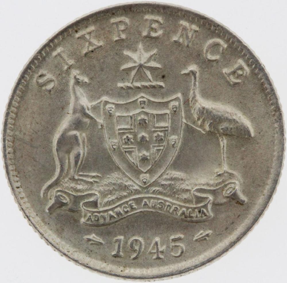 Australia 1945 Sixpence, Ch... image