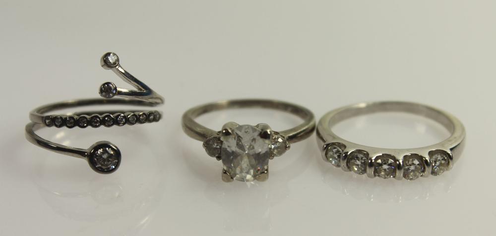 Faux Diamond Rings in Sterl... image