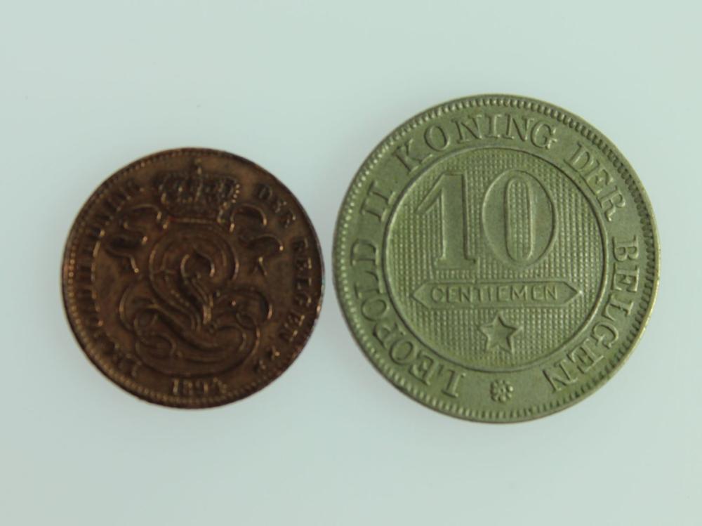 Belgium 1894 1 & 1895 10 Ce... image