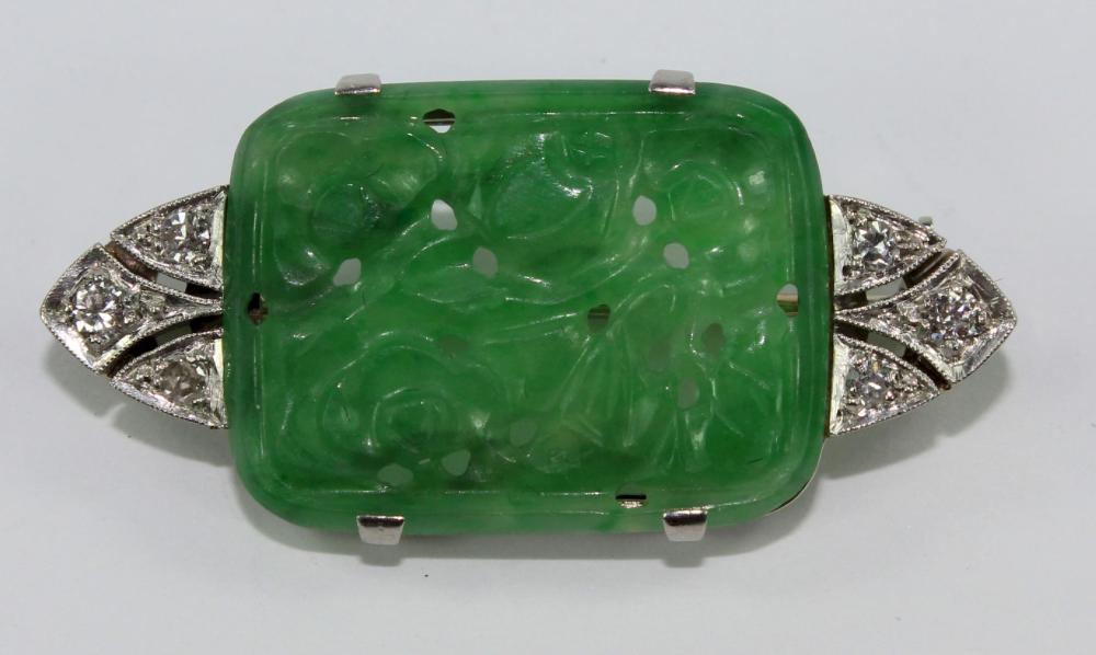 Exquisite Green Jade & Diam... image