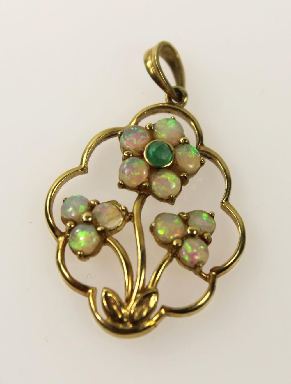 Modern Floral Opal Pendant ... image