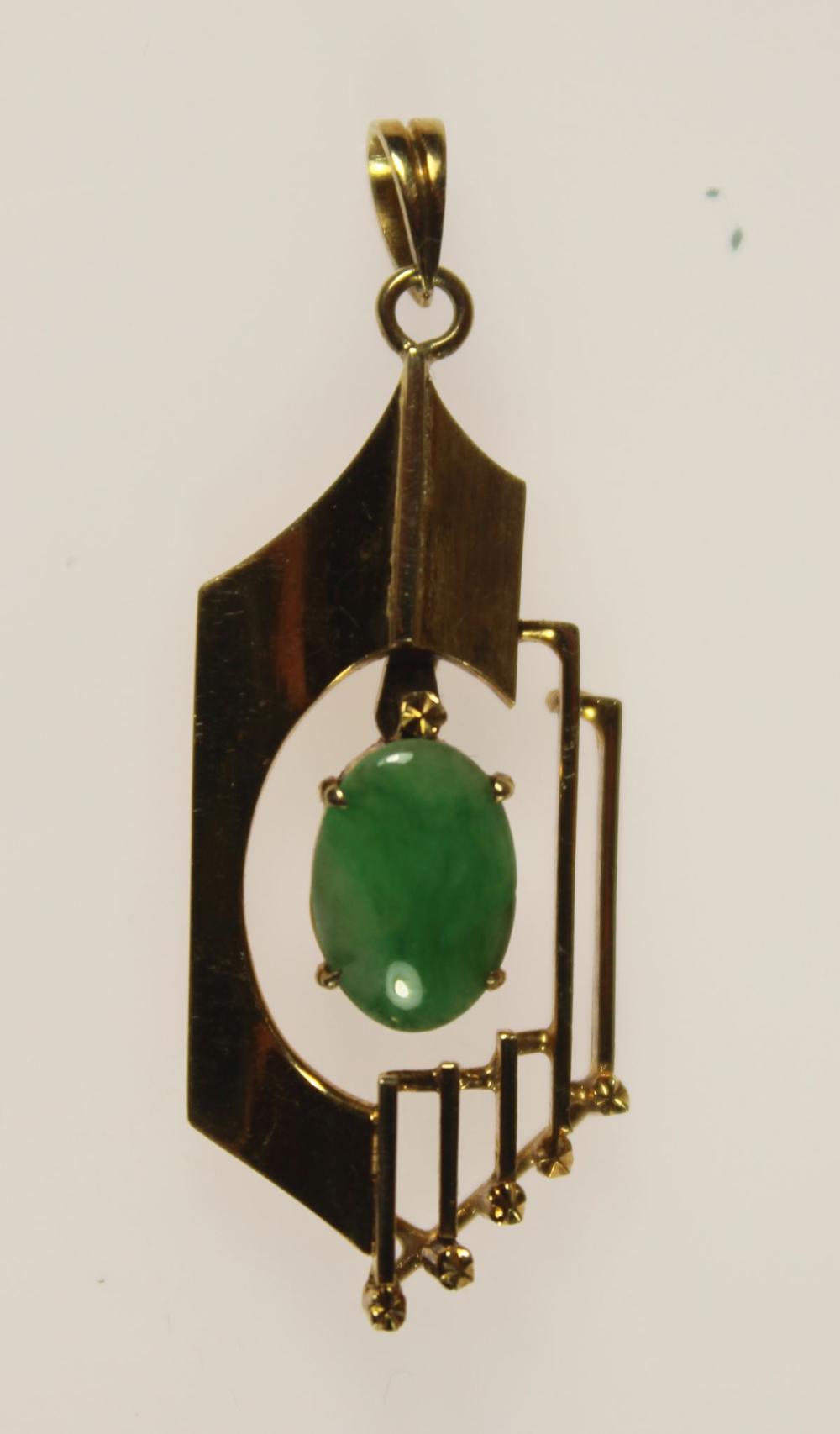 Modern Green Jade Pendant i... image