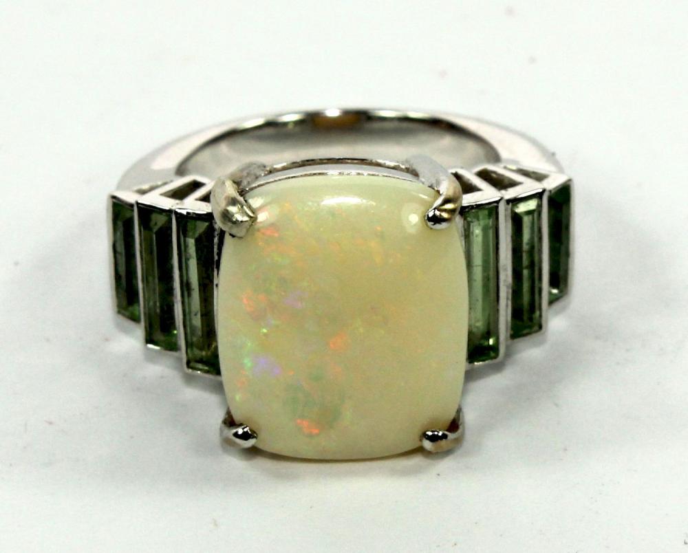 Art Deco-style White Opal &... image