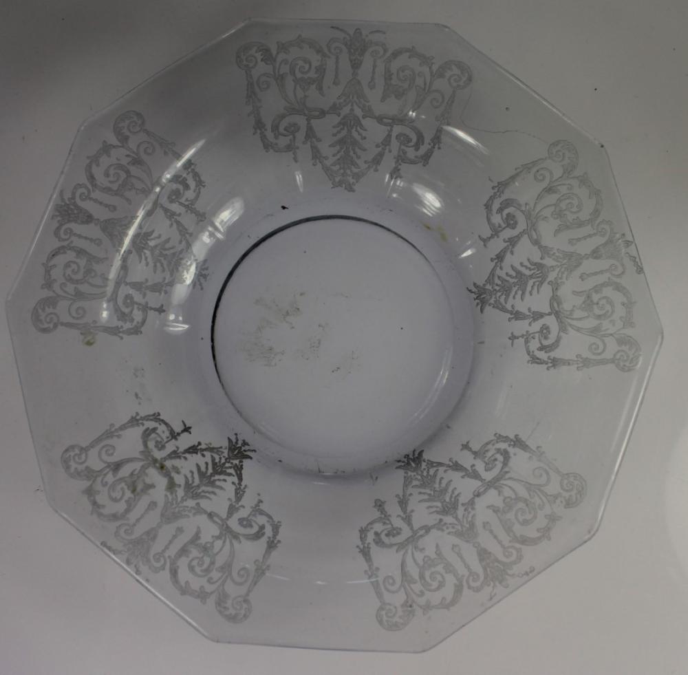 Vintage Etched Glass Dish w... image