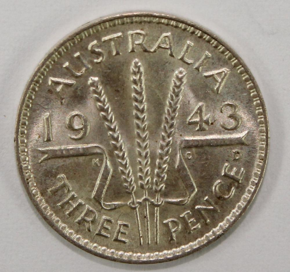 Australia 1943 D Threepence... image