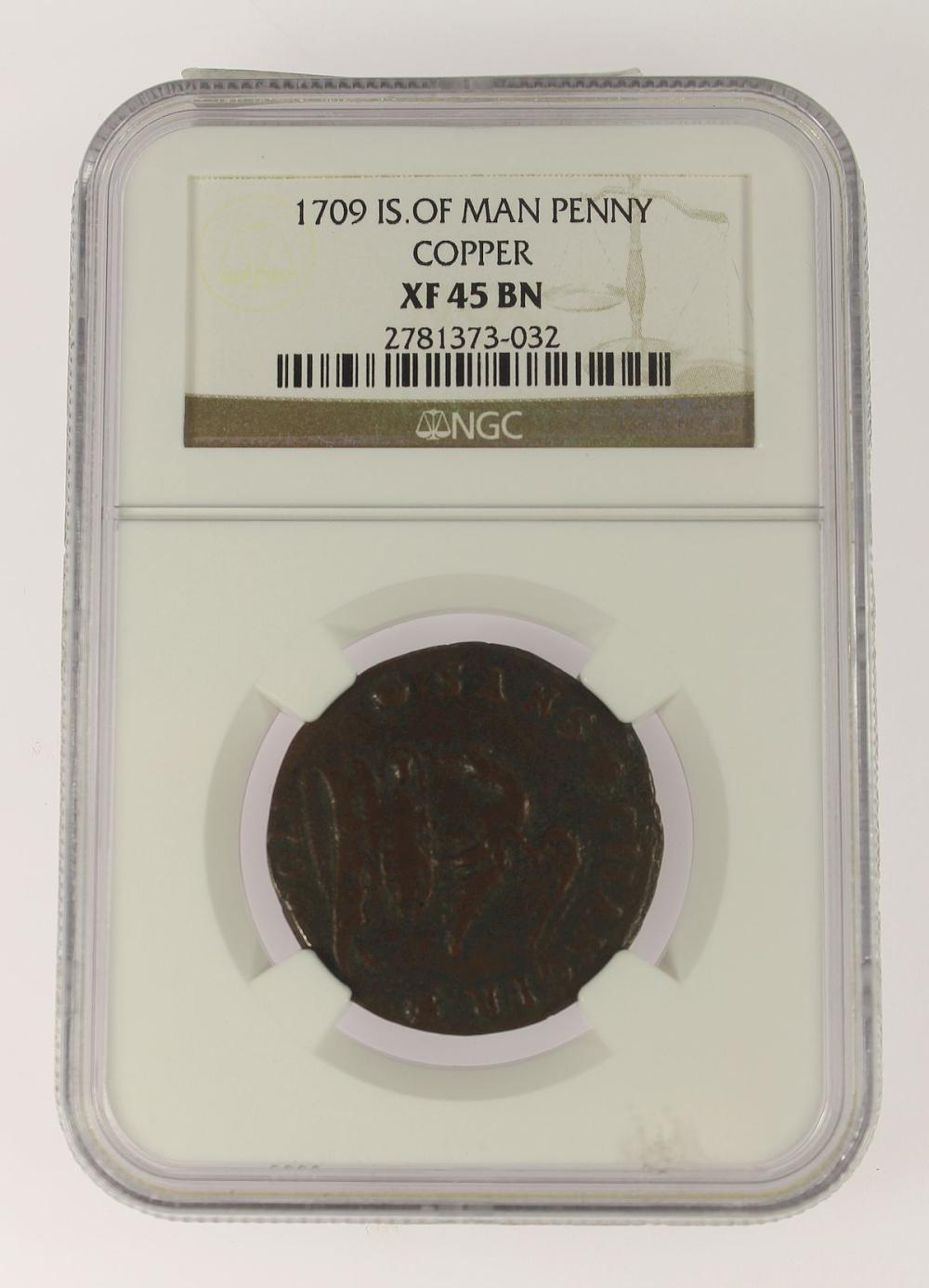 Isle of Man 1709 Penny, NGC... image