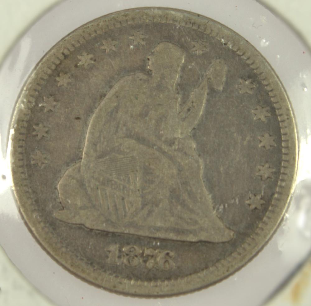 USA 1876 Silver (900) Quart... image