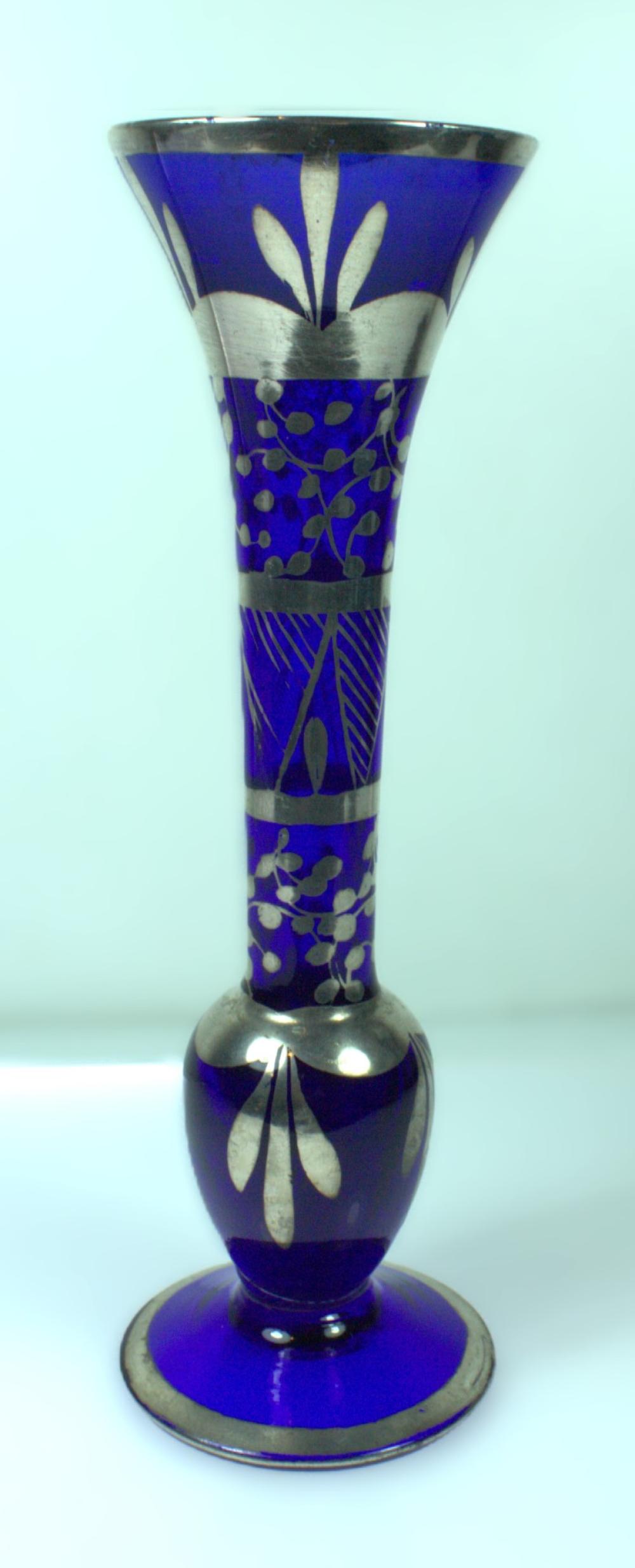 Vintage Blue Glass Vase wit... image