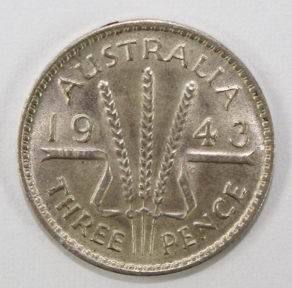 Australia 1943 (M) Threepen... image