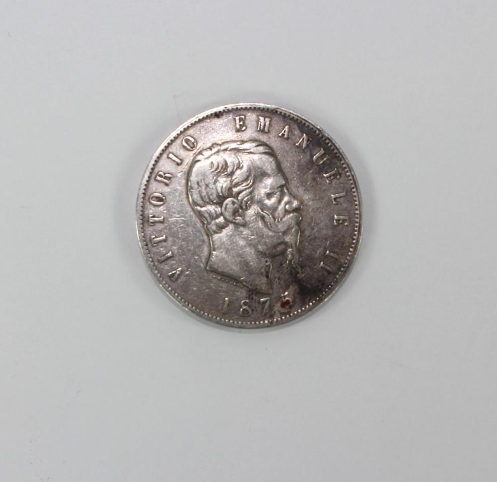 Italy 1875 M Silver (900) 5... image