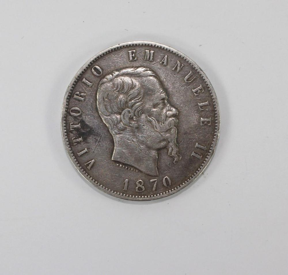 Italy 1870 M Silver (900) 5... image