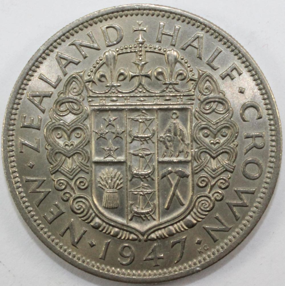 New Zealand 1947 Cu-Ni Half... image