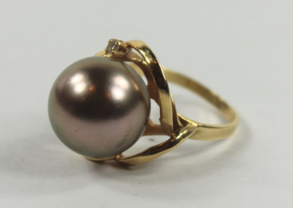 Black Tahitian Pearl Ring i... image