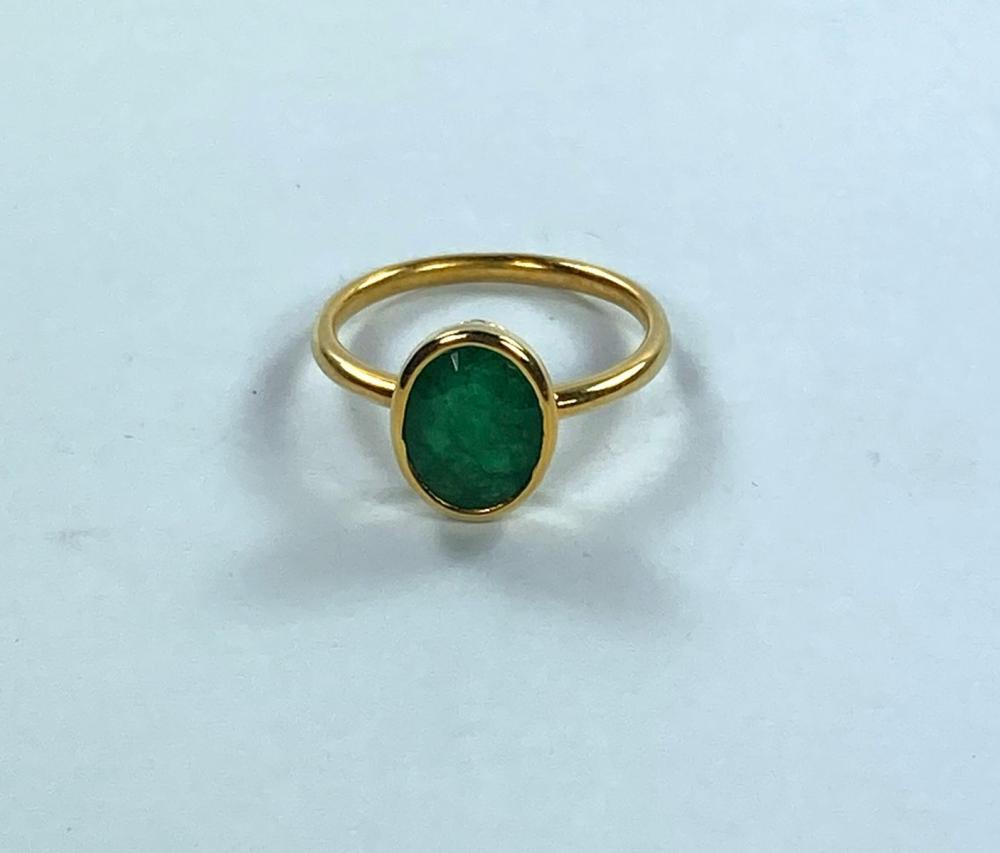 Emerald Ring in Gilt Sterli... image