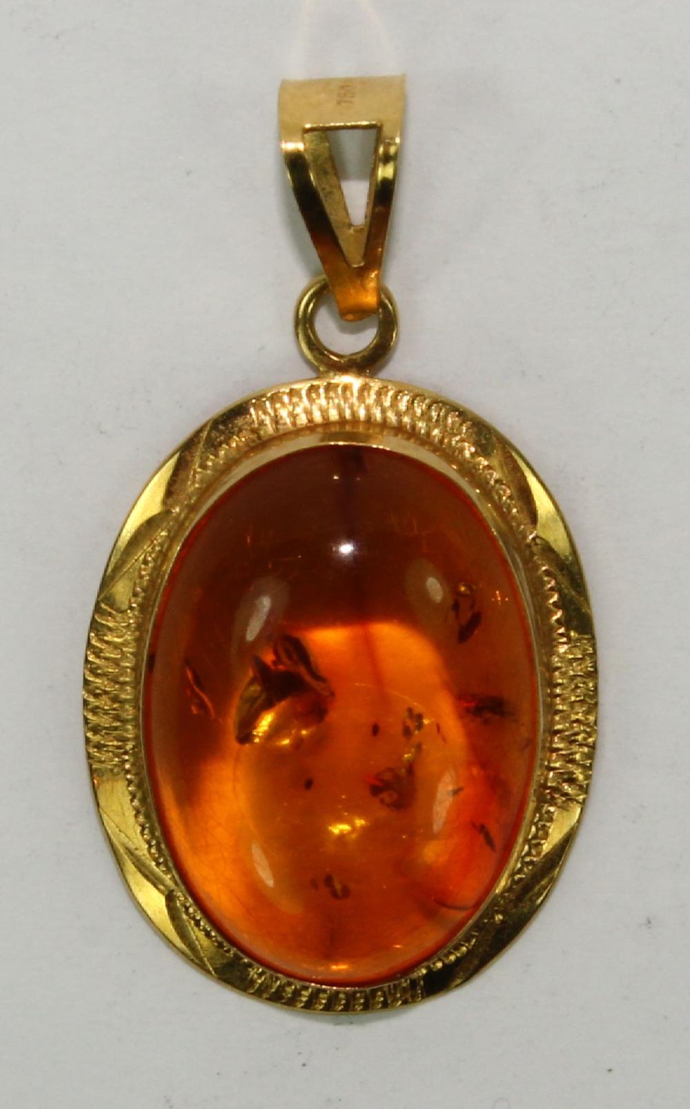 Baltic Amber Pendant in 18c... image